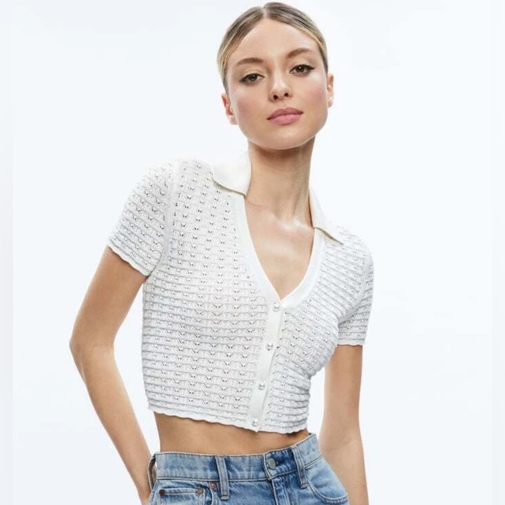 Alice + Olivia Linda Cropped Polo
